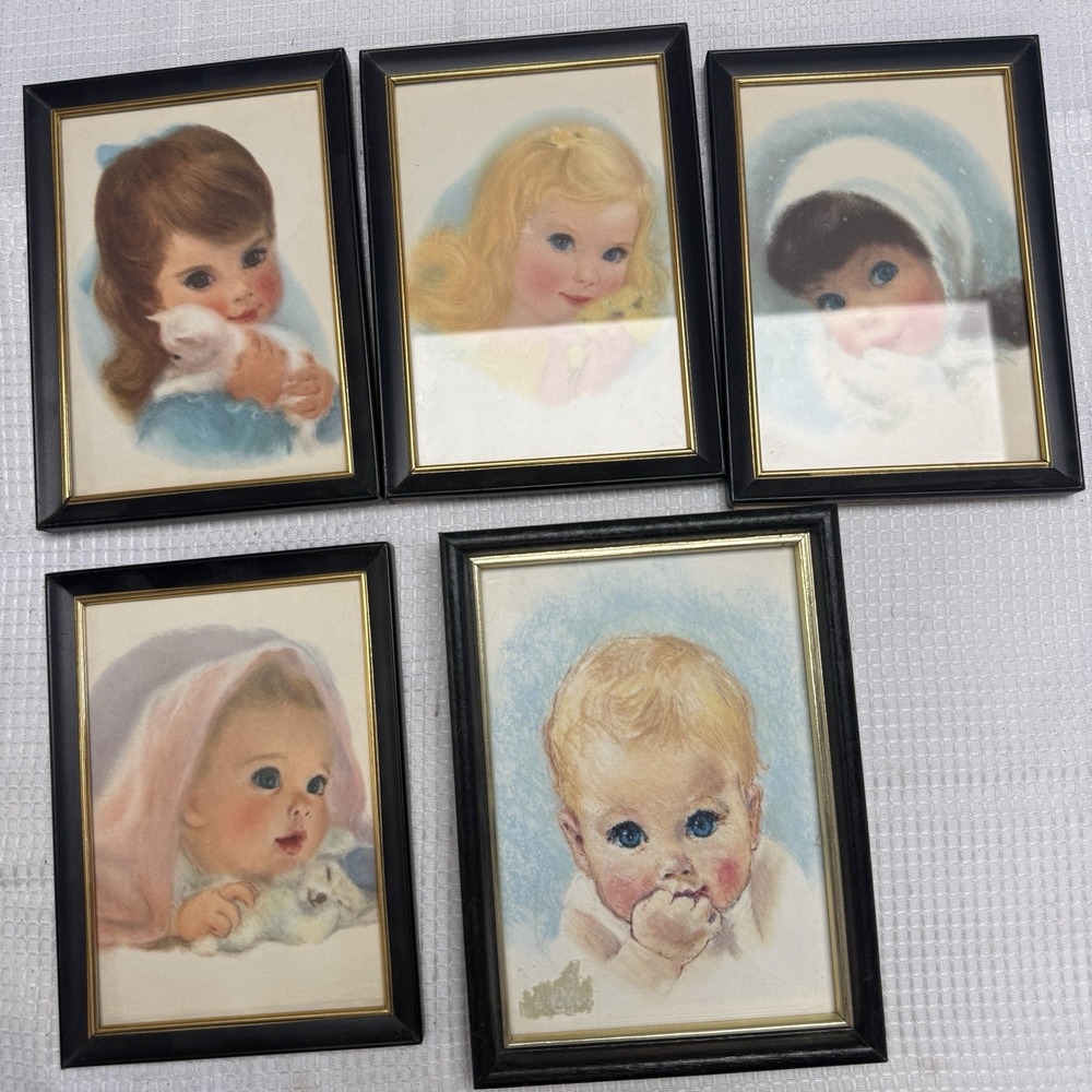 5 Vintage 60s Northern Toilet Paper American Beauty Portraits Baby Big Eyes Pic